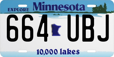 MN license plate 664UBJ