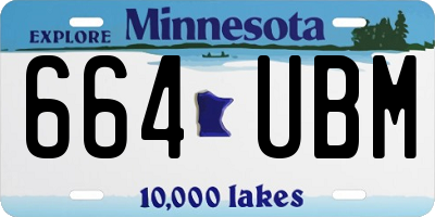MN license plate 664UBM