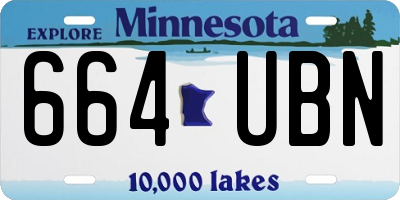 MN license plate 664UBN