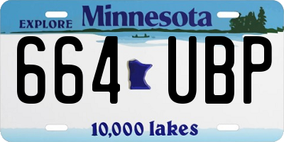MN license plate 664UBP