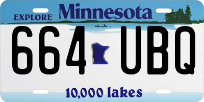MN license plate 664UBQ