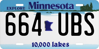 MN license plate 664UBS