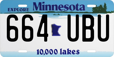 MN license plate 664UBU