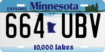 MN license plate 664UBV