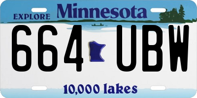 MN license plate 664UBW