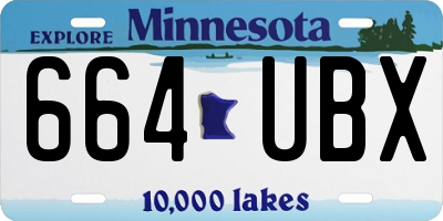 MN license plate 664UBX