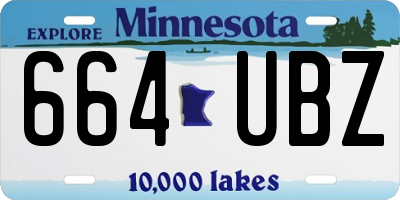 MN license plate 664UBZ