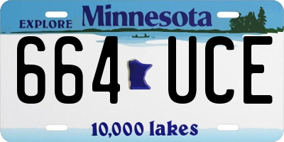 MN license plate 664UCE