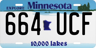 MN license plate 664UCF
