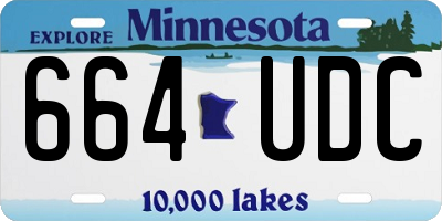 MN license plate 664UDC