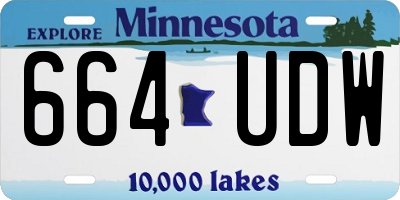 MN license plate 664UDW