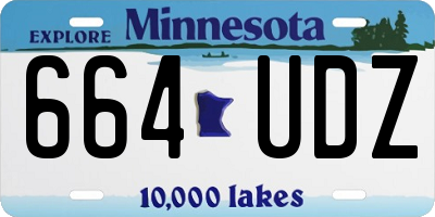 MN license plate 664UDZ