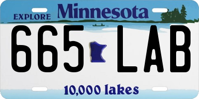 MN license plate 665LAB