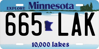 MN license plate 665LAK