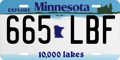 MN license plate 665LBF