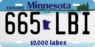 MN license plate 665LBI