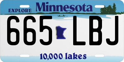 MN license plate 665LBJ