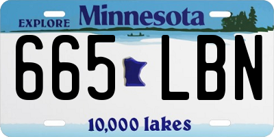 MN license plate 665LBN