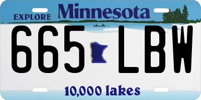MN license plate 665LBW