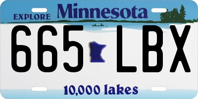 MN license plate 665LBX