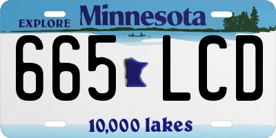 MN license plate 665LCD