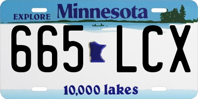 MN license plate 665LCX