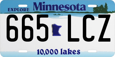 MN license plate 665LCZ