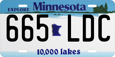 MN license plate 665LDC