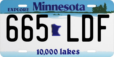 MN license plate 665LDF