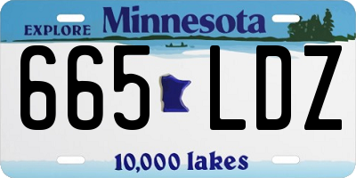 MN license plate 665LDZ