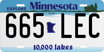 MN license plate 665LEC