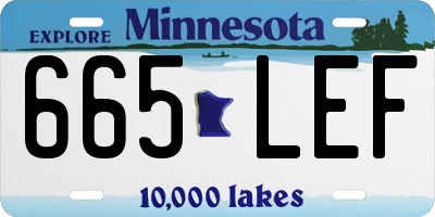 MN license plate 665LEF