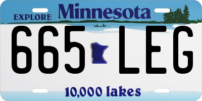 MN license plate 665LEG