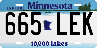 MN license plate 665LEK