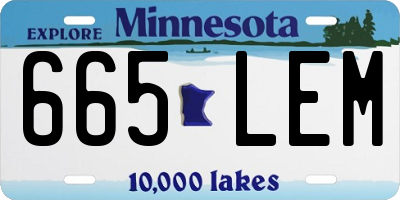 MN license plate 665LEM