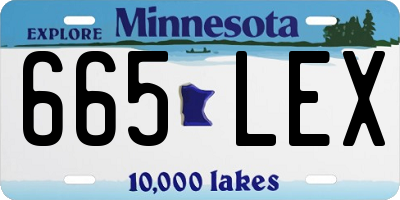 MN license plate 665LEX