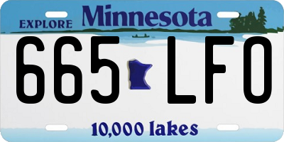 MN license plate 665LFO