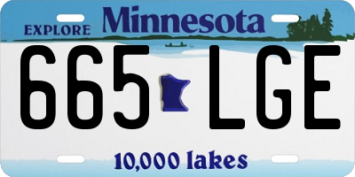 MN license plate 665LGE