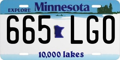MN license plate 665LGO