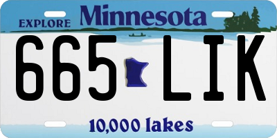 MN license plate 665LIK