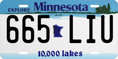 MN license plate 665LIU