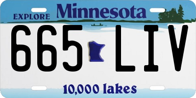 MN license plate 665LIV