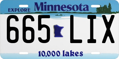 MN license plate 665LIX