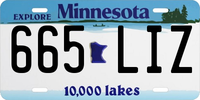 MN license plate 665LIZ