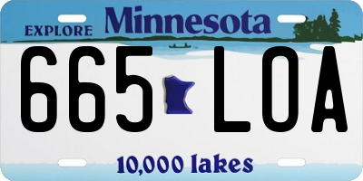 MN license plate 665LOA