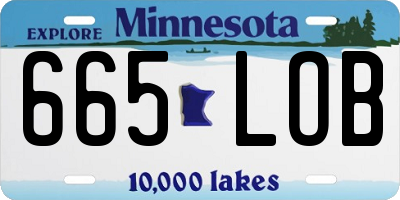 MN license plate 665LOB