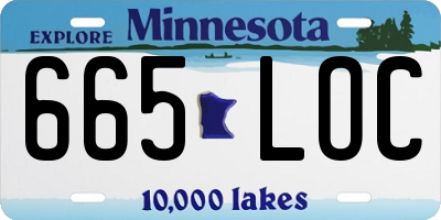MN license plate 665LOC