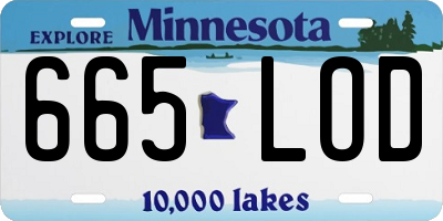MN license plate 665LOD