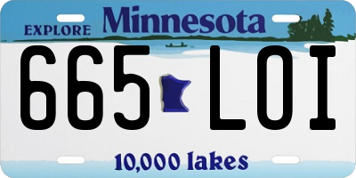 MN license plate 665LOI