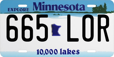 MN license plate 665LOR